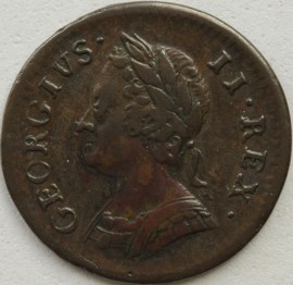 FARTHINGS 1754  GEORGE II  GVF