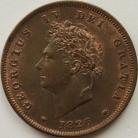 PENNIES 1826  GEORGE IV PLAIN SALTIRE - SMALL SPOTS ON REVERSE UNC LUS