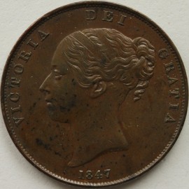 PENNIES 1847  VICTORIA DEF: CLOSE COLON NEF