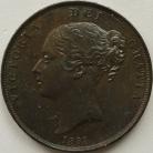 PENNIES 1853  VICTORIA ORN TRIDENT DEF : FAR COLON GEF