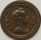 FARTHINGS 1720  GEORGE I SMALL LETTERS ON OBVERSE NEF