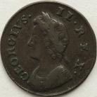 FARTHINGS 1735  GEORGE II WIDE DATE VF