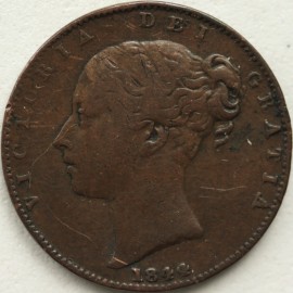 FARTHINGS 1844  VICTORIA EXTREMELY RARE - FINE SCRATCHES ON OBVERSE GF
