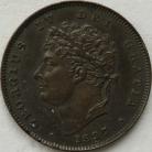 THIRD FARTHINGS 1827  GEORGE IV EDGE KNOCK GEF