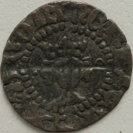 HENRY V 1413 -1422 HENRY V HALFPENCE CLASS F ANNULET AND TREFOIL BY CROWN LONDON SCARCE GVF