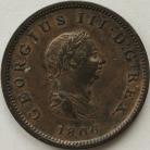 HALFPENCE 1806  GEORGE III NO BERRIES NEF