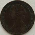 HALFPENCE 1864  VICTORIA SCARCE GF/NVF