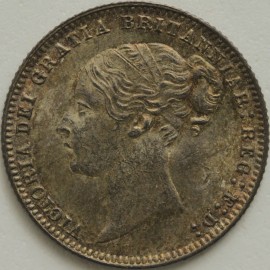 SIXPENCES 1875  VICTORIA DIE NO 63 UNC