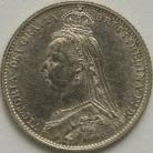 SIXPENCES 1887  VICTORIA JUBILEE HEAD WITHDRAWN JEB ON TRUNCATION EXTREMELY RARE GEF