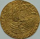 HAMMERED GOLD 1464 -1470 EDWARD IV RYAL (ROSE-NOBLE) TOWER MINT TYPE VII LIGHT COINAGE LARGE FLEURS IN SPANDRELS LONDON MM SUN GVF/NEF