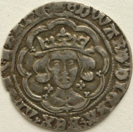 EDWARD IV 1464 -1468 EDWARD IV GROAT 1ST REIGN LIGHT COINAGE QUATREFOILS AT NECK LONDON MM SUN  GVF