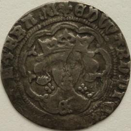 EDWARD IV 1464 -1470 EDWARD IV GROAT 1ST REIGN LIGHT COINAGE E ON BREAST TREFOILS AT NECK YORK MINT MM LIS NVF