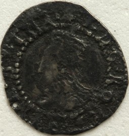 ELIZABETH I 1584 -1586 ELIZABETH I PENNY 6TH ISSUE WITHOUT ROSE OR DATE MM ESCALLOP  NVF