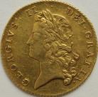 TWO GUINEAS 1738  GEORGE II GEORGE II 1ST YOUNG LAUREATE HEAD S3667B NEF