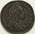 SIXPENCES 1696  WILLIAM III 1ST BUST EARLY HARP ESC 1533 DIE FLAW ON REVERSE NEF
