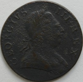 HALFPENCE 1774  GEORGE III SCARCE NF