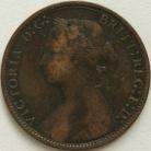 HALFPENCE 1876 H VICTORIA NARROW DATE F326 NVF