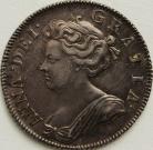 SHILLINGS 1705  ANNE PLUMES VERY SCARCE GRADE NEF/EF