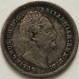 SILVER THREEHALFPENCE 1834  WILLIAM IV  GVF