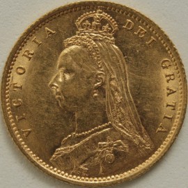 HALF SOVEREIGNS 1892  VICTORIA JUBILEE HEAD NO JEB INITIALS SCARCE GEF