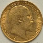 HALF SOVEREIGNS 1909  EDWARD VII LONDON GEF