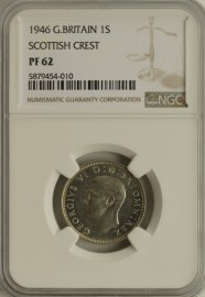 SHILLINGS 1946  GEORGE VI SCOT VIP PROOF ONLY ONE KNOWN NGC SLABBED  PF62