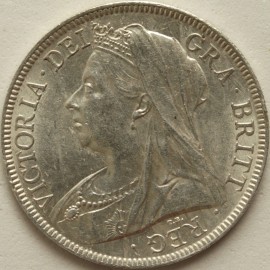 HALF CROWNS 1897  VICTORIA SMALL EDGE KNOCK UNC LUS