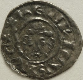 HENRY II 1180 -1189 HENRY II PENNY. SHORT CROSS COINAGE. CLASS 1C. PIERES LONDON. EXCELLENT PORTRAIT EF