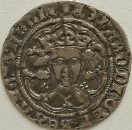 EDWARD IV 1467 -1468 EDWARD IV GROAT. 1ST REIGN. LIGHT COINAGE QUATREFOILS AT NECK LONDON. MM SUN. NICE PORTRAIT GVF