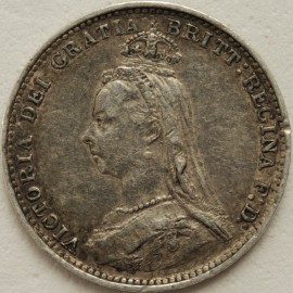 THREEPENCES SILVER 1889  VICTORIA  VF