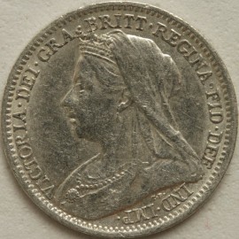 THREEPENCES SILVER 1901  VICTORIA  NEF