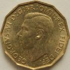 THREEPENCES BRASS 1950  GEORGE VI SCARCE GRADE BU