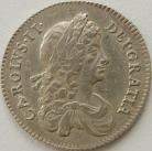 SHILLINGS 1668  CHARLES II 2ND BUST NEF