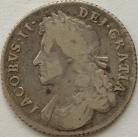 SHILLINGS 1685  JAMES II NO STOPS ON REVERSE VERY RARE GF