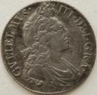 SHILLINGS 1698  WILLIAM III 4TH BUST FLAMING HAIR RARE GVF