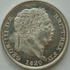 SHILLINGS 1820  GEORGE III POSSIBLY FROM REUSED PROOF DIES BU