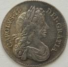 SIXPENCES 1677  CHARLES II SMALL 7 EXTREMELY RARE NVF