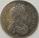 SIXPENCES 1676  CHARLES II SMALL 7 EXTREMELY RARE NVF