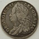 SIXPENCES 1751  GEORGE II OLD HEAD PLAIN RARE GF/NVF