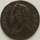 HALFPENCE 1743  GEORGE II GVF