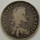 HALF CROWNS 1669  CHARLES II 9 OVER 4 RARE GF