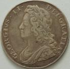 HALF CROWNS 1734  GEORGE II ROSES AND PLUMES VERY SCARCE GVF