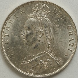 HALF CROWNS 1891  VICTORIA VERY SCARCE GRADE BU