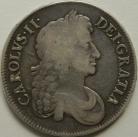 CROWNS 1673  CHARLES II 3RD BUST QUINTO DIE FLAW ON REVERSE NVF