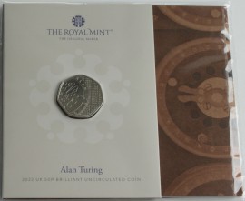 FIFTY PENCE 2022  ELIZABETH II ALAN TURING PACK BU