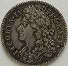 HALF CROWNS 1686  JAMES II 1ST BUST SECUNDO SLIGHT ADJUSTMENT MARKS ON REVERSE EF