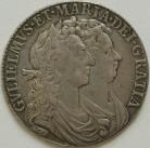 HALF CROWNS 1689  WILLIAM & MARY 1ST BUST 1ST SHIELD PEARLS GVF