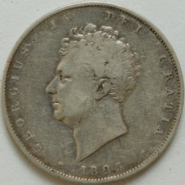 HALF CROWNS 1825  GEORGE IV BARE HEAD GF