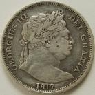 HALF CROWNS 1817  GEORGE III LARGE HEAD NVF