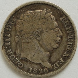 SHILLINGS 1820  GEORGE III 20 OVER 20 F